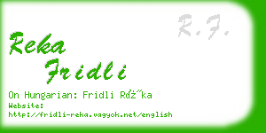 reka fridli business card